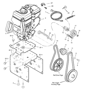 Engine Diagram and Parts List for 6271200X110-18-2830-88SN927 2007 Briggs and Stratton Snow Blower